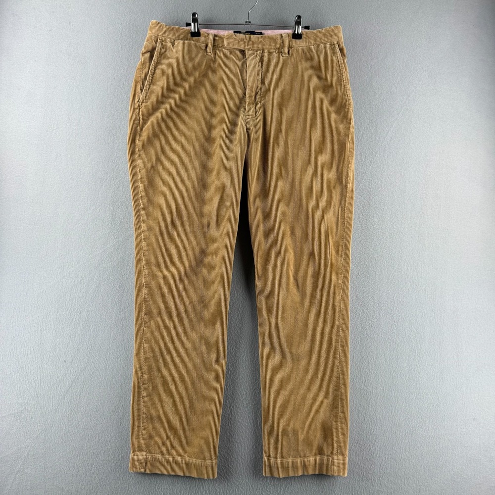 Ralph Lauren Rugby Pants Mens 36 (Fits 36x30) Beige Corduroy Cotton Chino‎